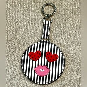 Henri Bendel Heart Smiley Face Key Fob/Bag Charm EUC
